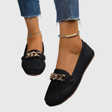 Women's Chain Detail Slip-On Loafer - Classic Comfort | Spring - Black