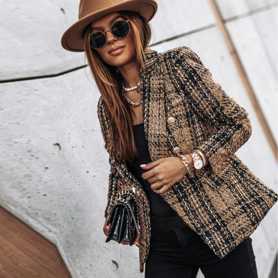 Women's Check Blazer | Tailored | Autumn - Auburn