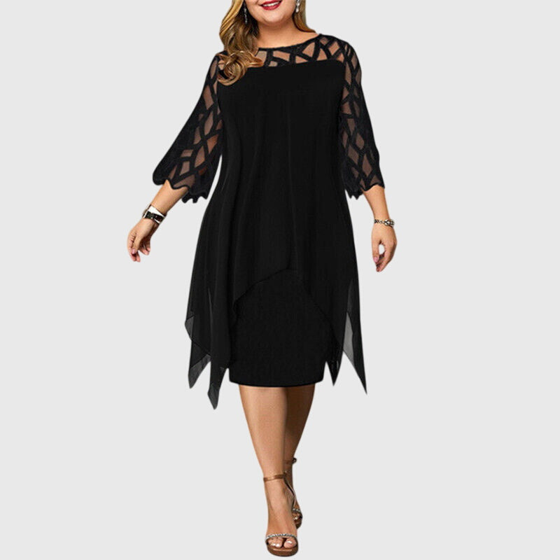 Women's Chic A-Line Dress - Versatile Day to Night | Autumn - Black