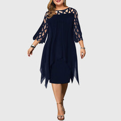Women's Chic A-Line Dress - Versatile Day to Night | Autumn - Deep Blue