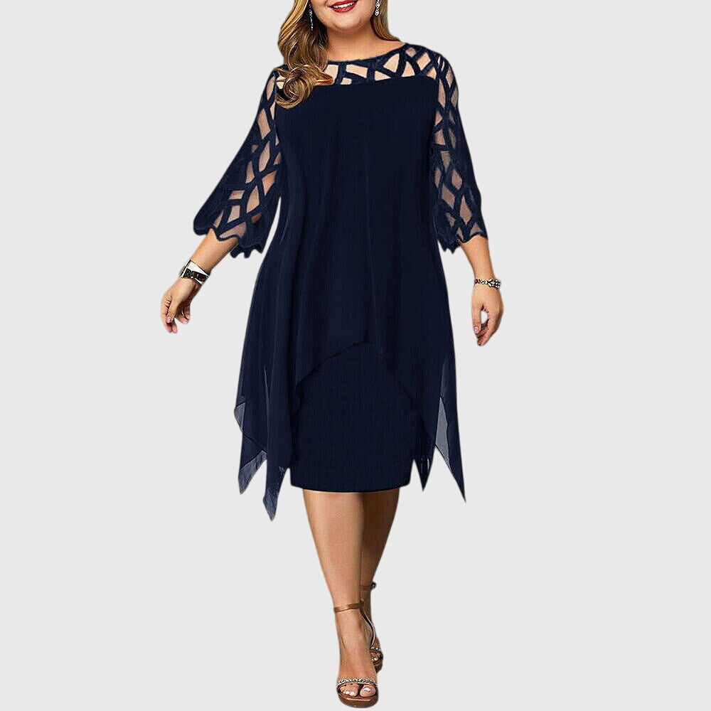 Women's Chic A-Line Dress - Versatile Day to Night | Autumn - Deep Blue