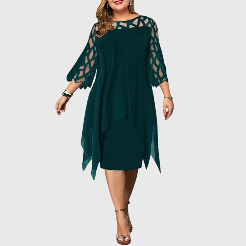 Women's Chic A-Line Dress - Versatile Day to Night | Autumn - Green