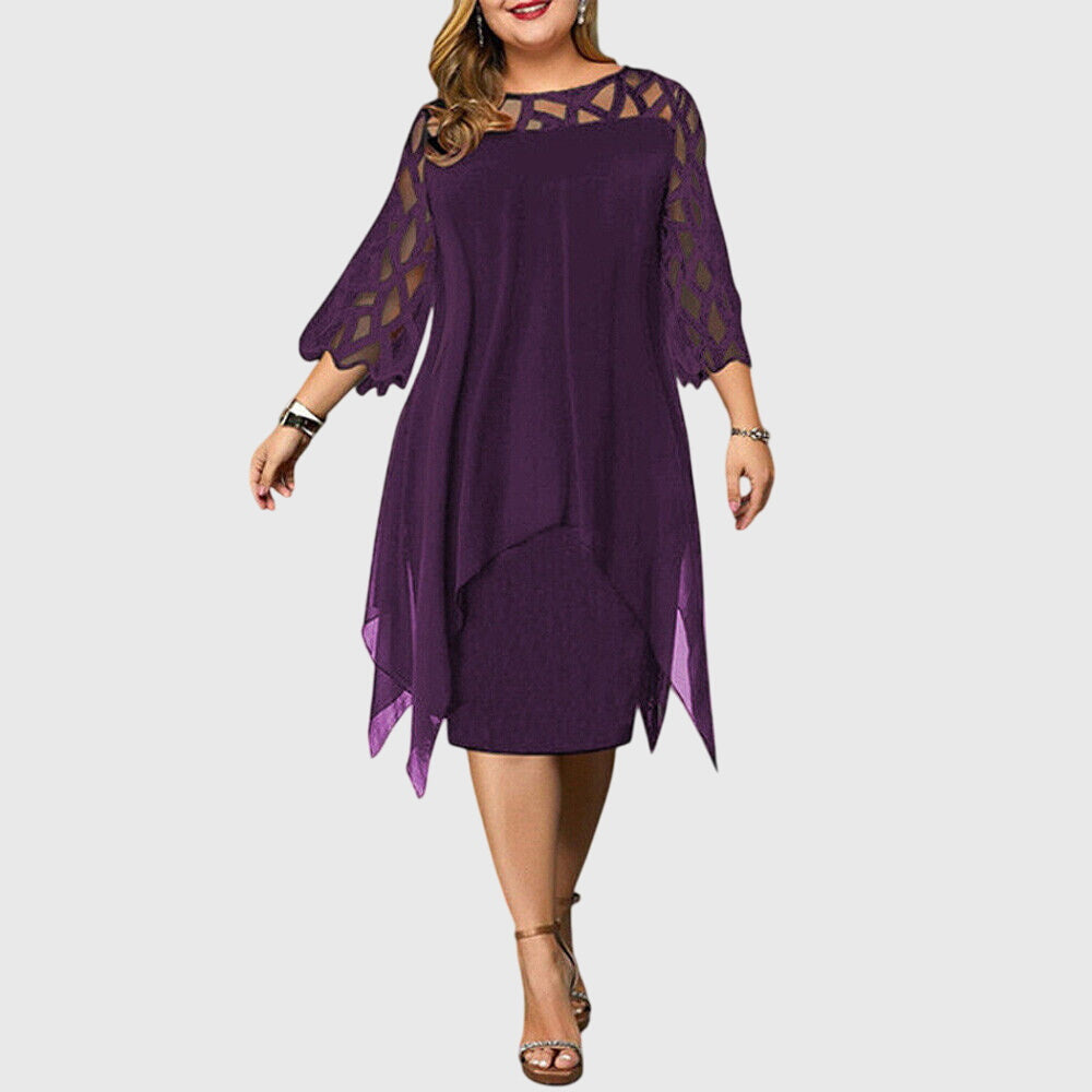 Women's Chic A-Line Dress - Versatile Day to Night | Autumn - Purple