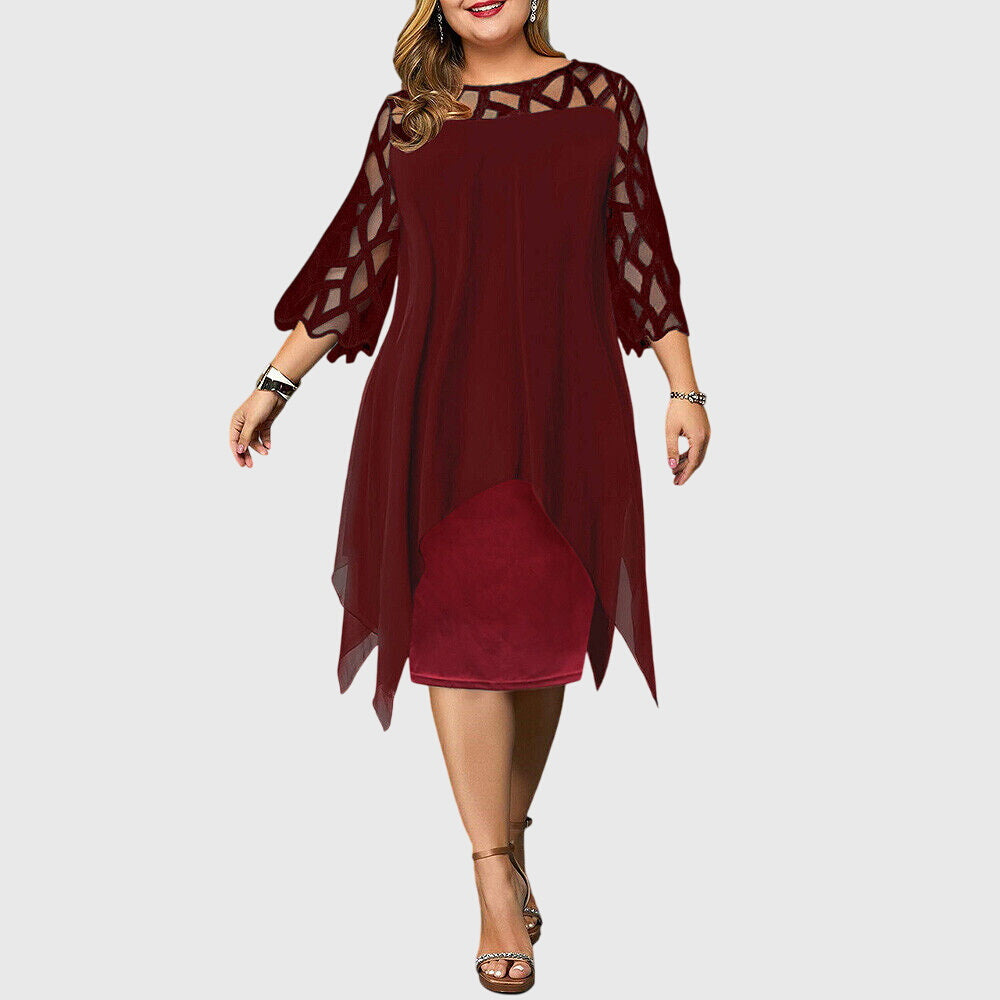 Women's Chic A-Line Dress - Versatile Day to Night | Autumn - Wine Red