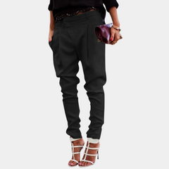 Women's Chino Jogger | Pleated Waist | Autumn - Black