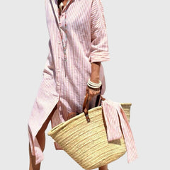 Women's Classic Striped Dress - Timeless Relaxed Fit | Summer