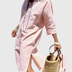 Women's Classic Striped Dress - Timeless Relaxed Fit | Summer