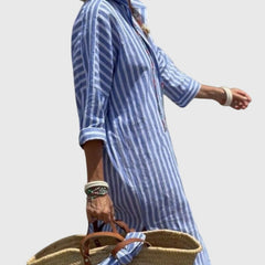 Women's Classic Striped Dress - Timeless Relaxed Fit | Summer