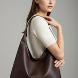 Women's Classic Tote Bag with Faux Leather - Spacious Daily Carry - Coffee