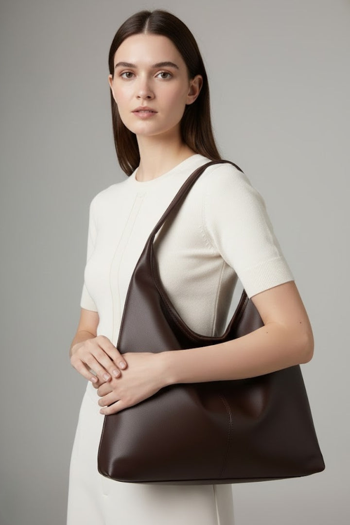 Women's Classic Tote Bag with Faux Leather - Spacious Daily Carry