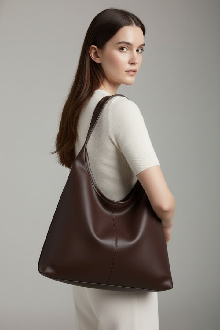 Women's Classic Tote Bag with Faux Leather - Spacious Daily Carry