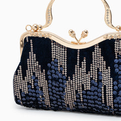 Women's Clutch | Velvet Sequin | Navy | Evening | Winter