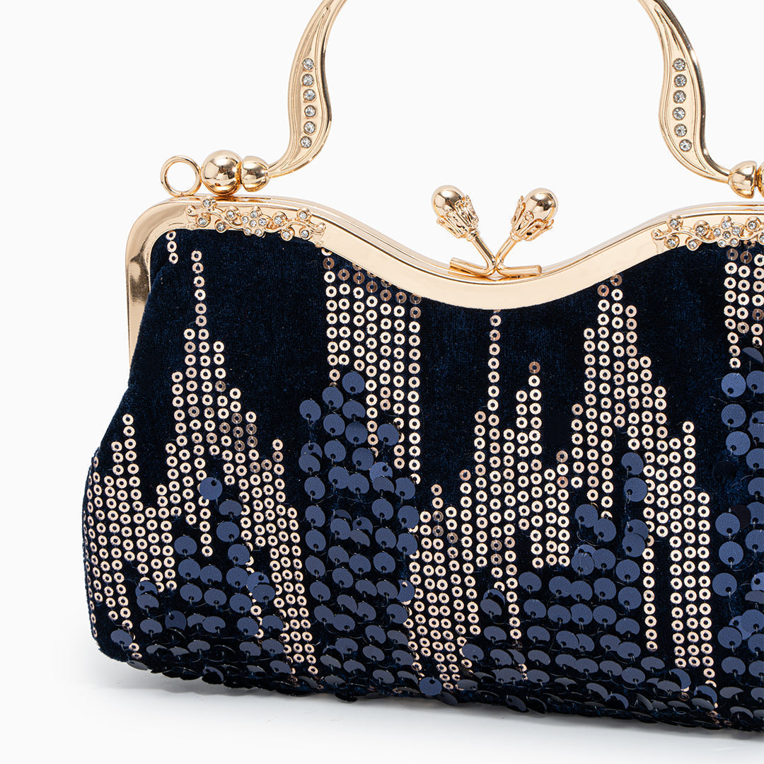 Women's Clutch | Velvet Sequin | Navy | Evening | Winter