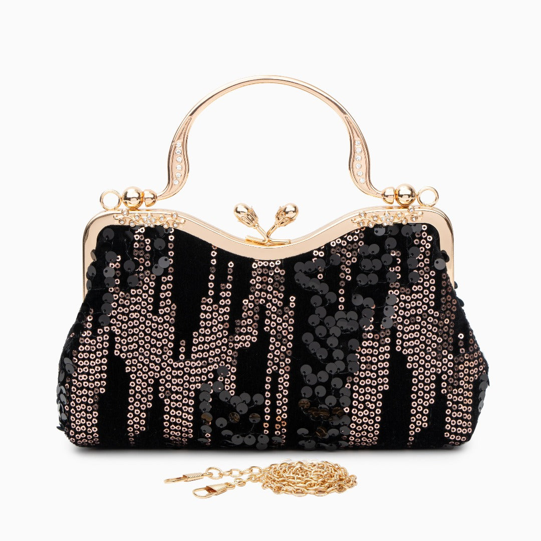 Women's Clutch | Velvet Sequin | Navy | Evening | Winter