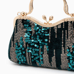 Women's Clutch | Velvet Sequin | Navy | Evening | Winter