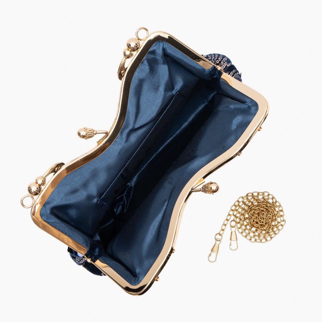 Women's Clutch | Velvet Sequin | Navy | Evening | Winter