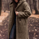 Women's Coat | Oversized | Long Sleeve | Open Front | Winter - Khaki