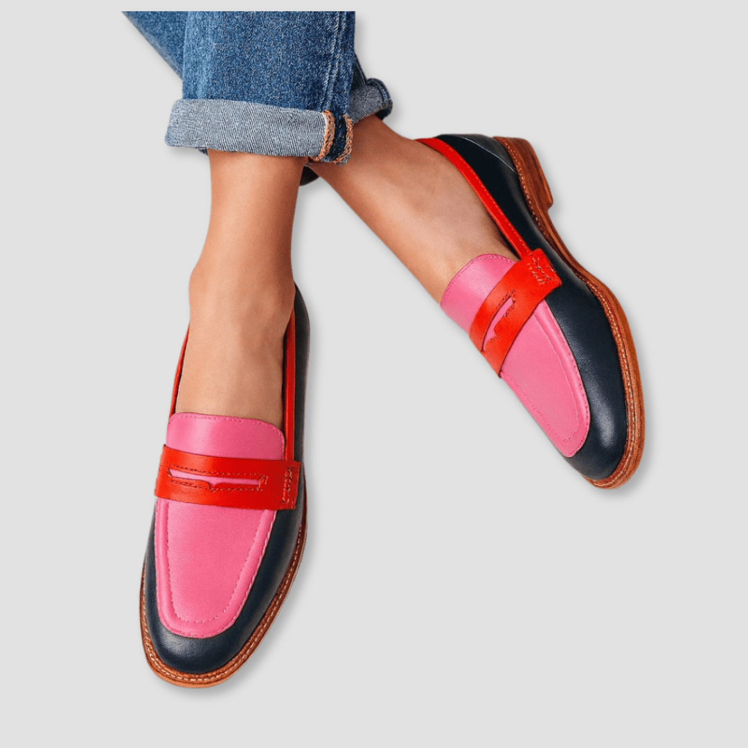 Women's Colorblock Loafers - Playful Comfort Flats | Spring - Black