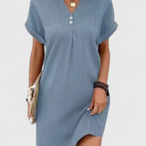 Women's Comfortable Dress - Versatile Everyday Style | Spring - Blue