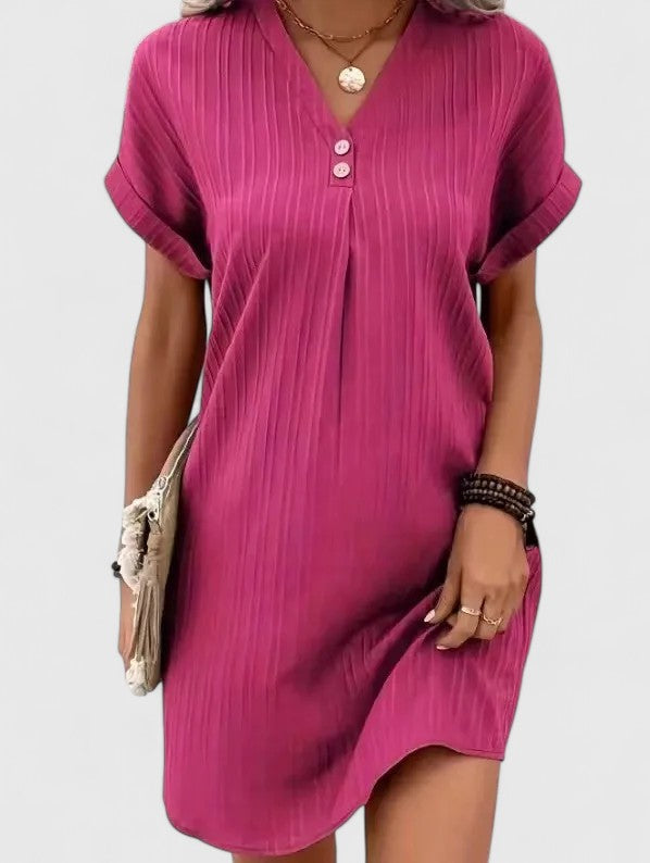 Women's Comfortable Dress - Versatile Everyday Style | Spring - Rose Red