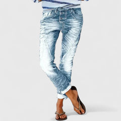Women's Comfortable Pants - Versatile Everyday Fit | Spring - Light Blue