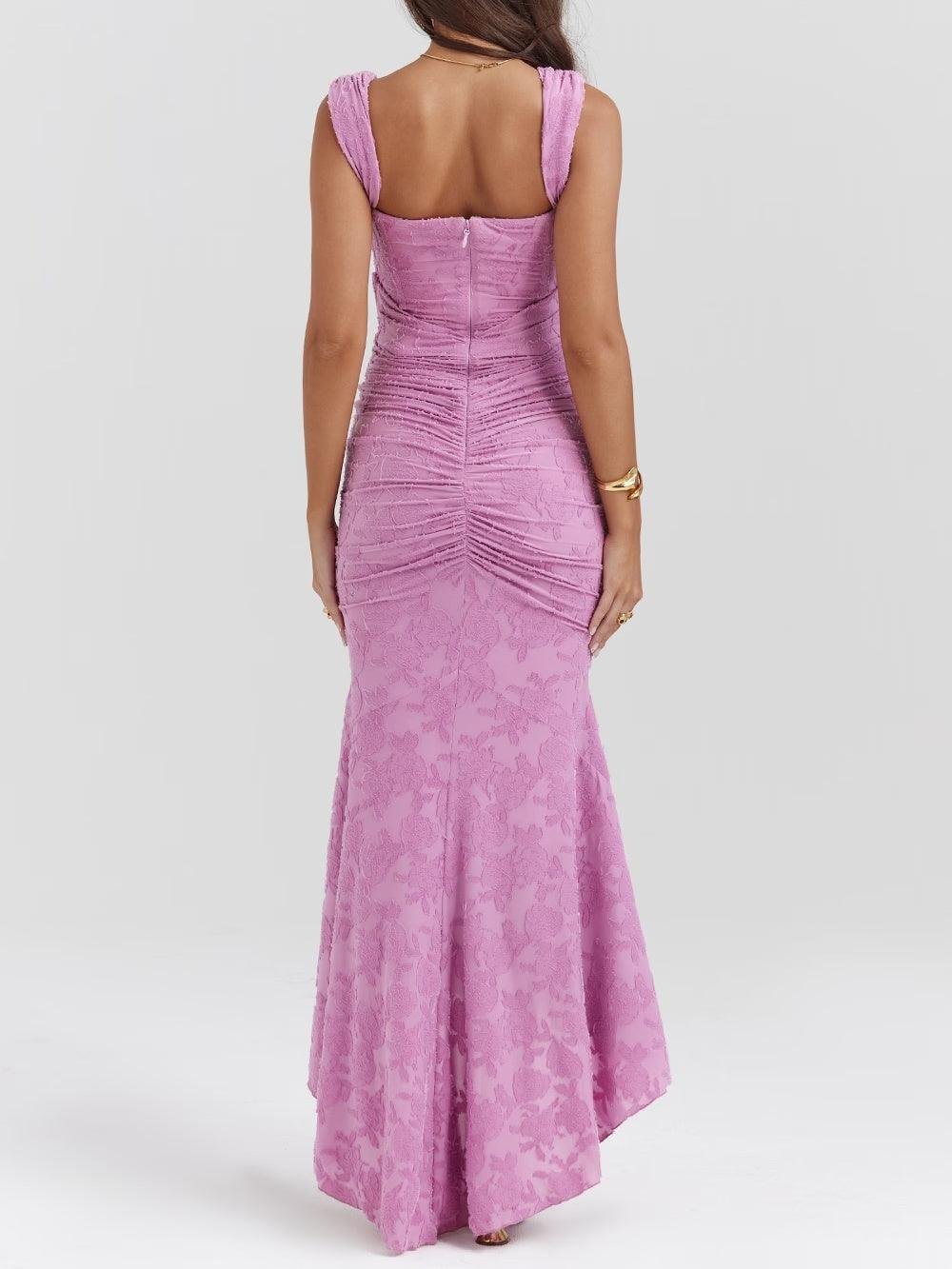 Women's Corset Jacquard Lace Mermaid Midi Dress - Formal Wedding