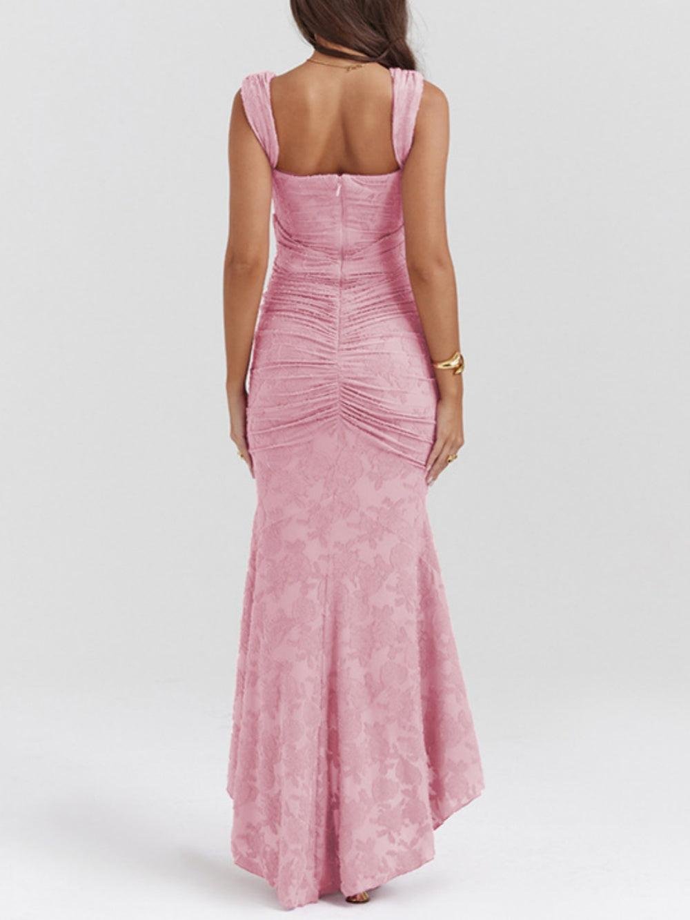 Women's Corset Jacquard Lace Mermaid Midi Dress - Formal Wedding