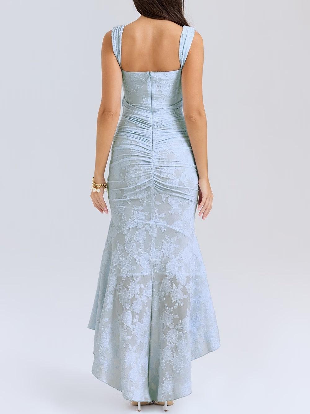 Women's Corset Jacquard Lace Mermaid Midi Dress - Formal Wedding