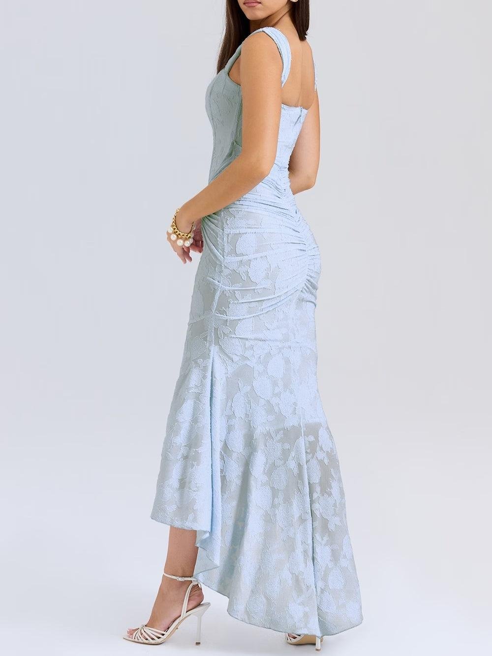 Women's Corset Jacquard Lace Mermaid Midi Dress - Formal Wedding