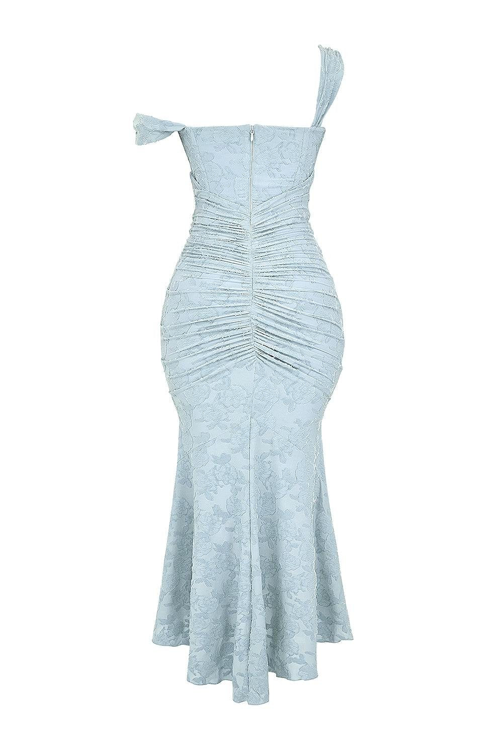 Women's Corset Jacquard Lace Mermaid Midi Dress - Formal Wedding