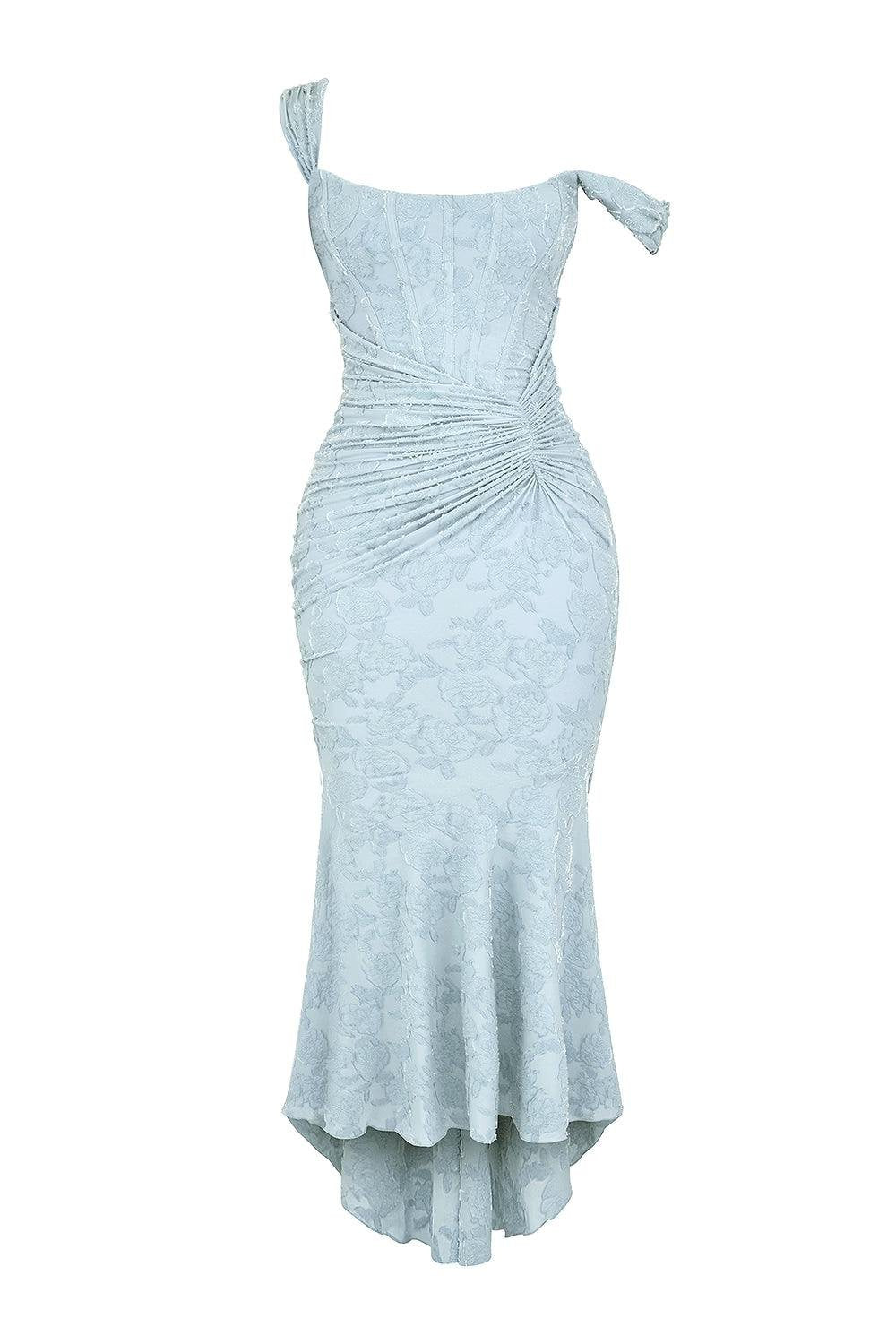 Women's Corset Jacquard Lace Mermaid Midi Dress - Formal Wedding