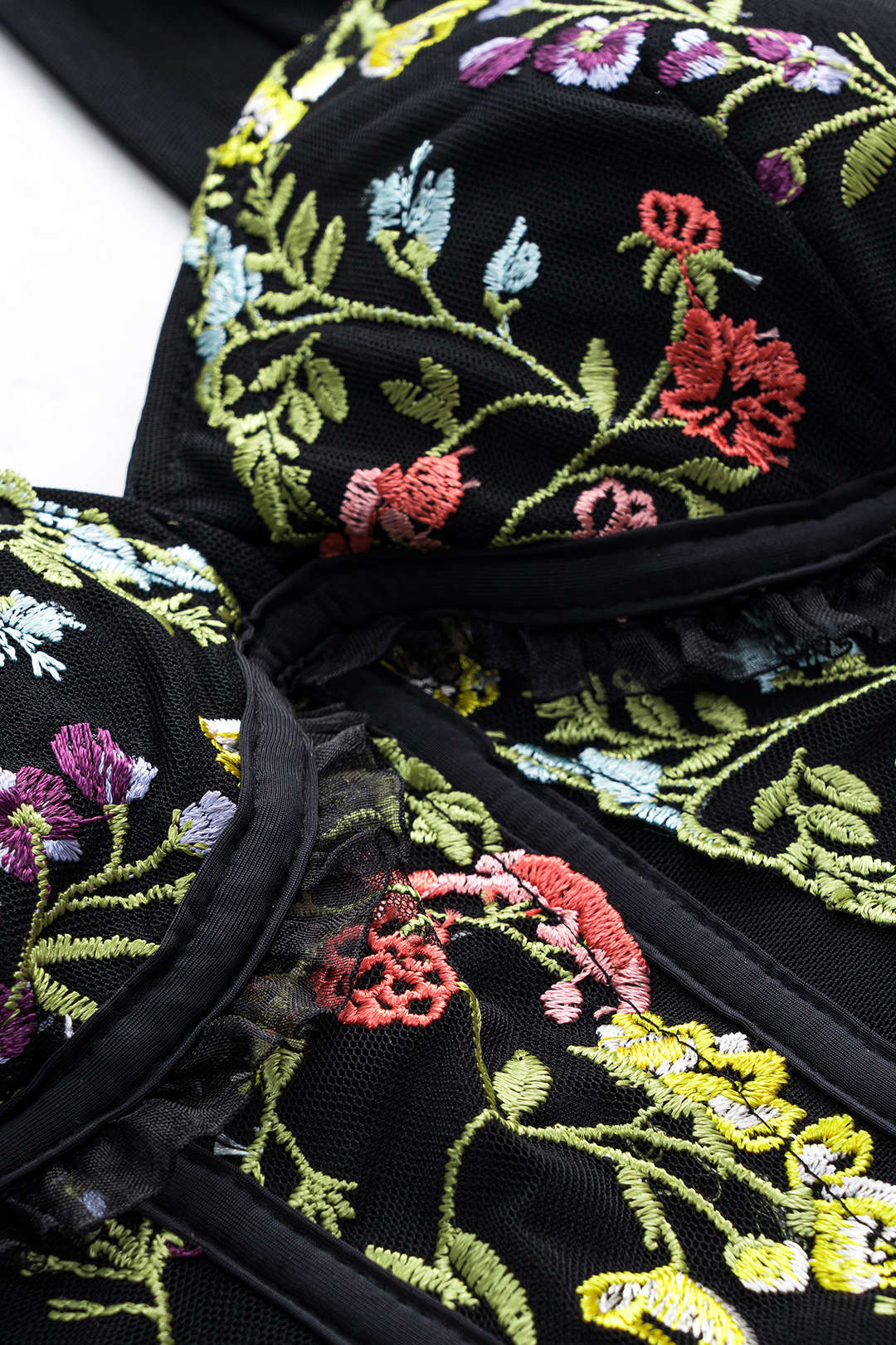 Women's Corset Top | Floral Embroidery & Mesh | Romantic | Spring