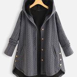 Women's Cotton Hoodie Jacket with Drawstring - Casual Comfort | Autumn - Grey
