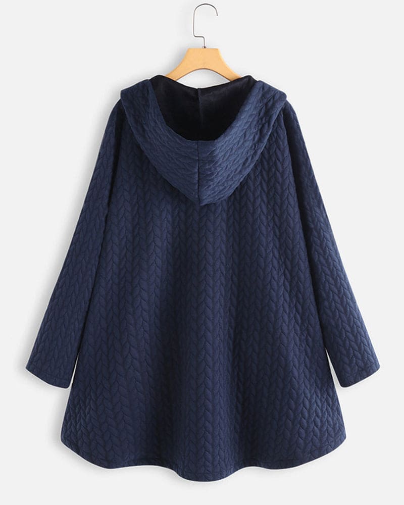 Women's Cotton Hoodie Jacket with Drawstring - Casual Comfort | Fall