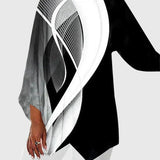 Women's Crew Neck Top - Elegant Printed Design | Autumn - Grey