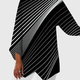 Women's Crew Neck Top - Elegant Printed Design | Autumn - White