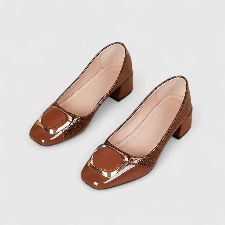 Women's Croc-Embossed Block Heel Loafers - Polished Sophistication