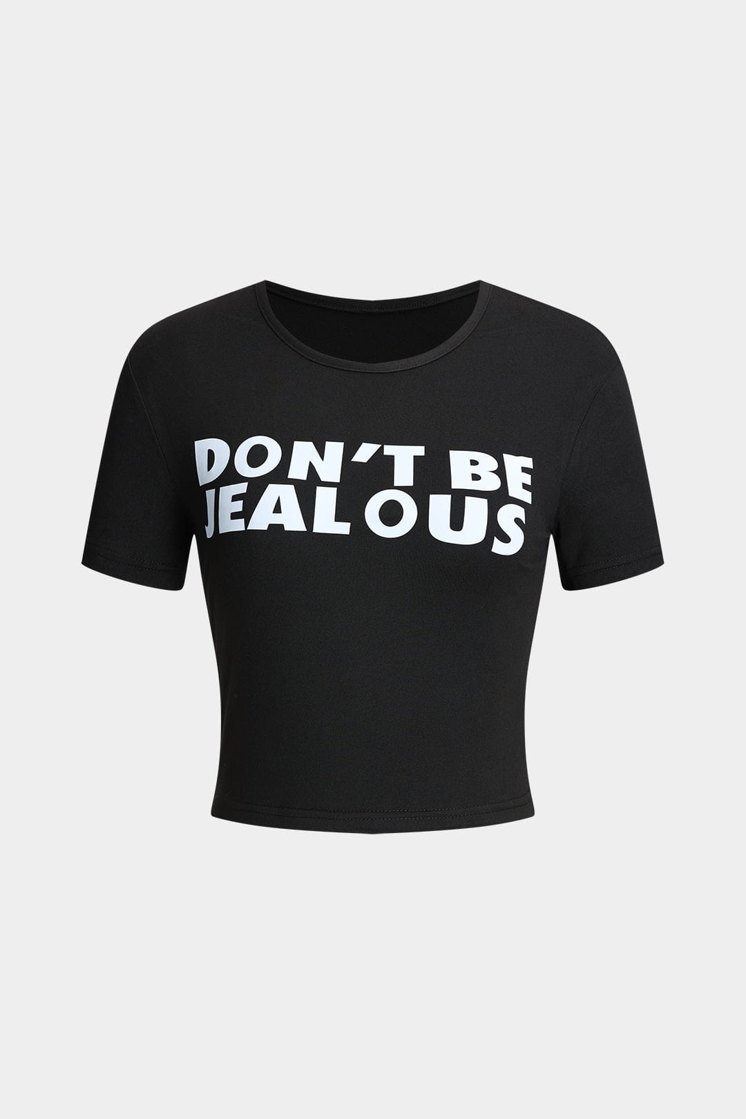 Women's Cropped T-Shirt | Statement Print | Black | Summer