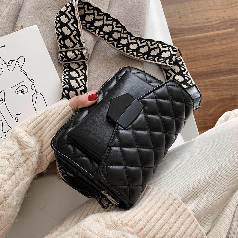 Women's Crossbody Bag | Quilted | Padded | Winter - Black
