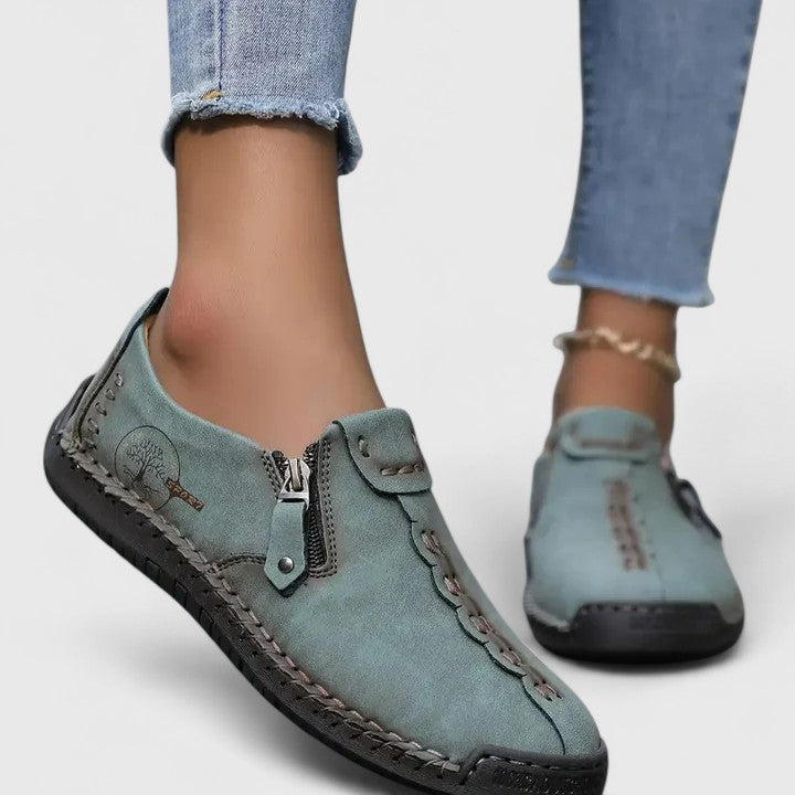 Women's Cushioned Comfort Shoes - Elegant Everyday Wear | Autumn - Dark Green