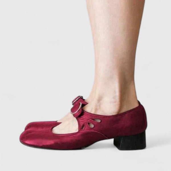 Women's Cushioned Elegant Shoes - Adjustable Strap Low Heel | Autumn