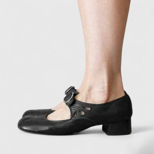 Women's Cushioned Elegant Shoes - Adjustable Strap Low Heel | Autumn