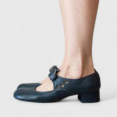 Women's Cushioned Elegant Shoes - Adjustable Strap Low Heel | Autumn