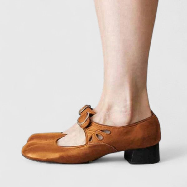 Women's Cushioned Elegant Shoes - Adjustable Strap Low Heel | Autumn