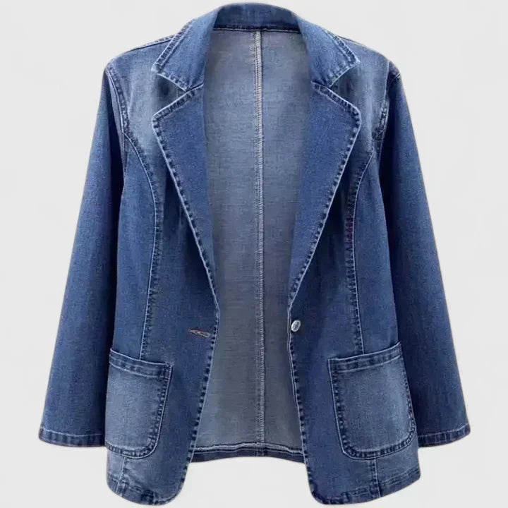 Women's Denim Jacket - Casual Elegance | Spring - Denim Blue