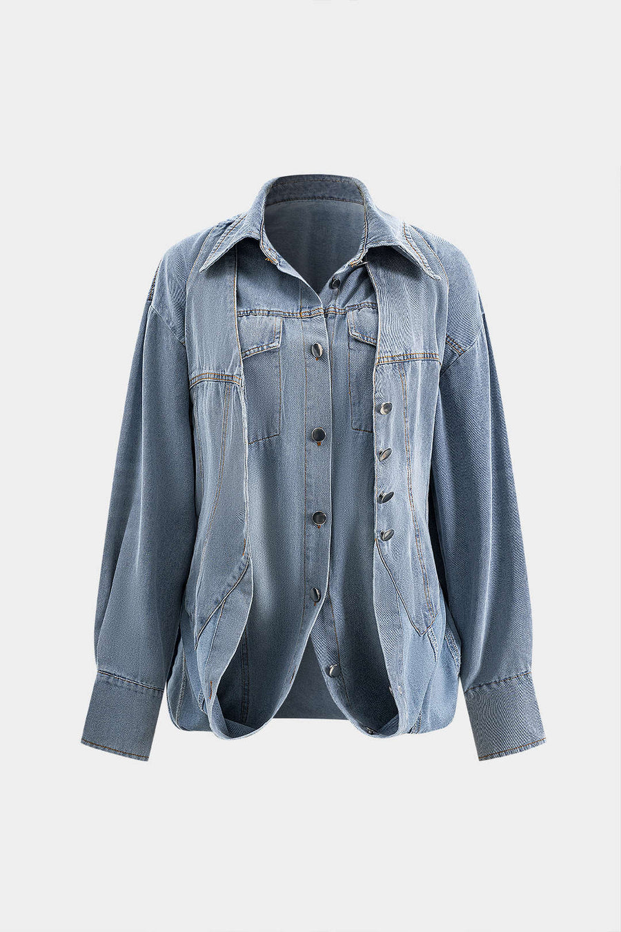 Women's Denim Shirt | Oversized | Spring - Denim Blue
