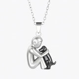 Women's Dog Pendant Necklace - Pet Memorial Jewelry - Black 2