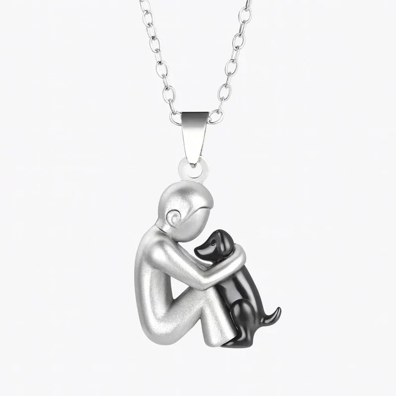 Women's Dog Pendant Necklace - Pet Memorial Jewelry - Black 2