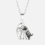 Women's Dog Pendant Necklace - Pet Memorial Jewelry - Black
