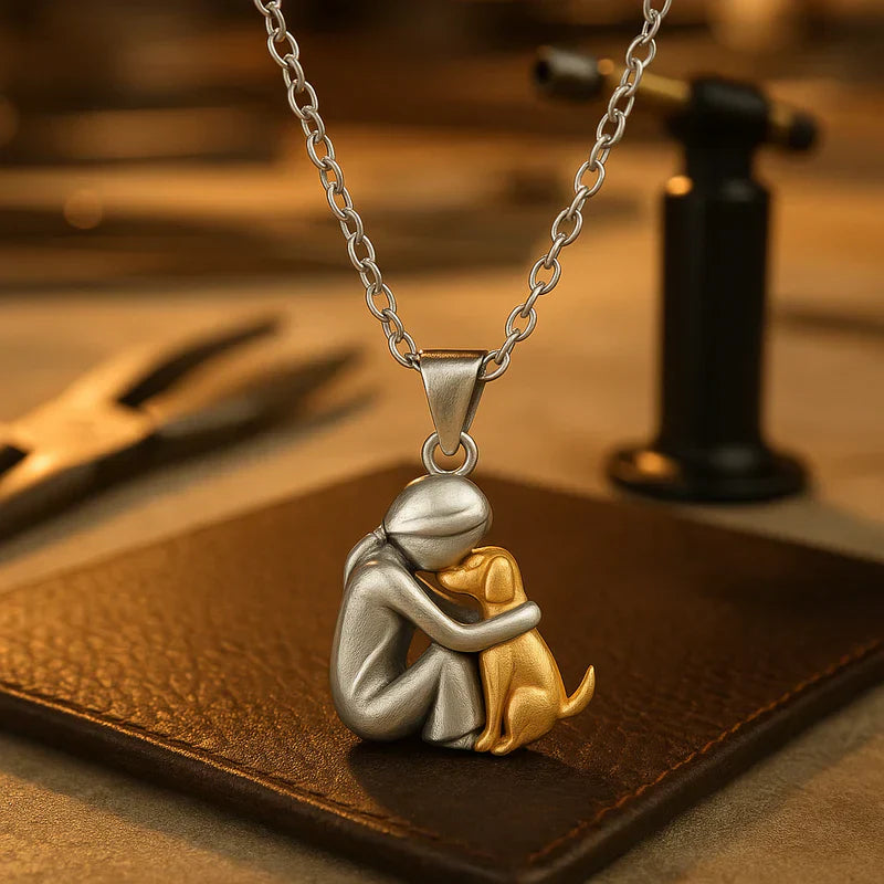 Women's Dog Pendant Necklace - Pet Memorial Jewelry - Gold